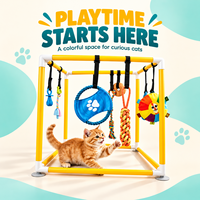 Parc de jeu pour chiot en PVC écologique, réglable et résistant aux morsures, avec jouets suspendus pour un jeu interactif et un équipement d'entraînement pour animaux de compagnie