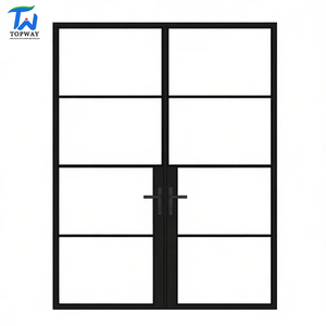 <span class=keywords><strong>Puerta</strong></span> de Entrada Francesa de Acero Forjado de Lujo Personalizada para Villa con Acabado de Acero y Vidrio, 1 Año de Garantía - Product Image 2