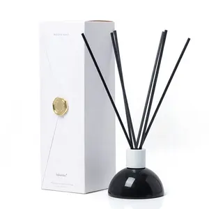 Custom Modern Home Air Freshener Private Label 100ml Glass Bottle Aroma Reed Diffuser With Gift Box