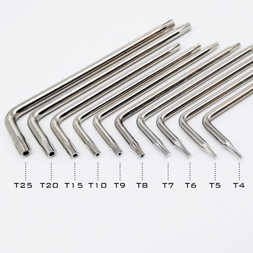 Lot de 11 tournevis Torx de sécurité 75 mm à tige hexagonale 6,35 mm T6