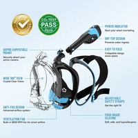 Système respiratoire d'assistance électrique masque de plongée en apnée anti-buée logo personnalisable ensemble de masques de plongée avec tuba complet