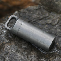 Porte-clés en titane, boîte à pilules portable, étanche, compacte, conteneur de médicaments de voyage pour le camping et la randonnée
