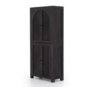 Gabinete de salón de ratán de madera maciza con acento de 4 puertas de diseño alto de 86 pulgadas de la mejor calidad, colección elegante para el hogar a precio mayorista - Product Image 6