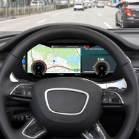 ZWNAV Écran LCD 12,3 pouces pour tableau de bord numérique de voiture avec Carplay, synchronisation GPS, compteur de vitesse automatique pour Audi A6L/A7 2012-2017