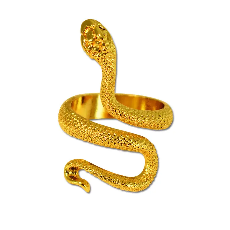 Punk gothic Tier Schlange Reptil Schlange Cobra Ring Schlange Tierliebhaber Reptil Goldene Schlange stapelbare Ringe