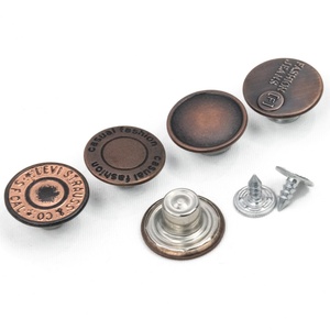 Boutons personnalisés avec logo, rivets métalliques en laiton antique gravés, style à tige en fer pour veste - Product Image 1