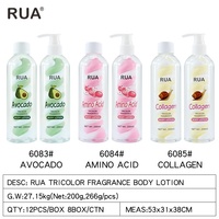 Lotion corporelle hydratante RUA bicolore spirale parfumée à l'avocat, au collagène et aux acides aminés, effet guimauve, 200 ml, pour peaux mixtes