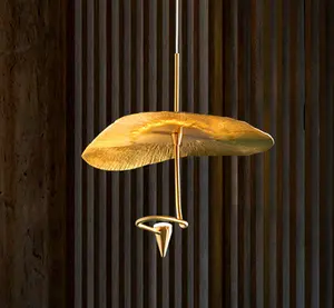 اليدوية النحاس النقي اللوتس شكل فيلا الدرج شنقا عمود إضاءة الحديثة الإبداعية قلادة مصباح لمطعم