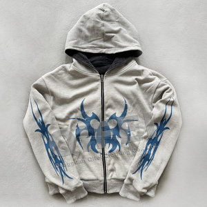 Tùy Chỉnh Dtg In Ấn Baggy Axit Thoáng Khí Rửa Dây Kéo Cổ Điển Boxy Phù Hợp Thời Trang Dạo Phố Waffle Có Thể Đảo Ngược Hoodies Cho Nam Giới - Product Image 4