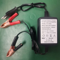 Chargeur de batterie 24V 1A pour batteries au plomb (SLA) 27.6V 29.6V, compatible UPS, chariot élévateur électrique, voiturette de golf et système solaire photovoltaïque, avec fonction d'entretien