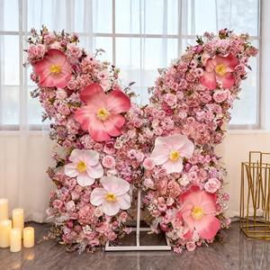 Arco Floreale Artificiale a Forma di Farfalla GNW, Decorazione Artistica per Matrimoni ed Eventi - Product Image 1