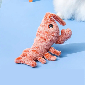 Qbellpet 2024 nuevo juguete de gato de camarón de salto por gravedad sonido de peluche ballena tiburón langosta usted mismo <span class=keywords><strong>HI</strong></span> amuse CAT USB juguete eléctrico para mascotas - Product Image 5