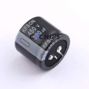 ตัวเก็บประจุอิเล็กโทรไลต์อะลูมิเนียมแบบ Snap-in รุ่น KN391M45035*30A ชนิด Through hole (THT) ขนาด D35xL30 มม. 390uF 20% 450V ขา 10 มม. - Product Image 1