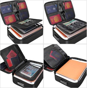 Giấy tài liệu retro phong bì gửi thư tài liệu an toàn thư mục lưu trữ túi xe khóa không thấm nước dây kéo chống cháy tài liệu túi - Product Image 3