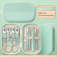 Ensemble de coupe-ongles professionnel en acier inoxydable 8/14 pièces |   Outils de manucure et de pédicure portables avec boîte de rangement