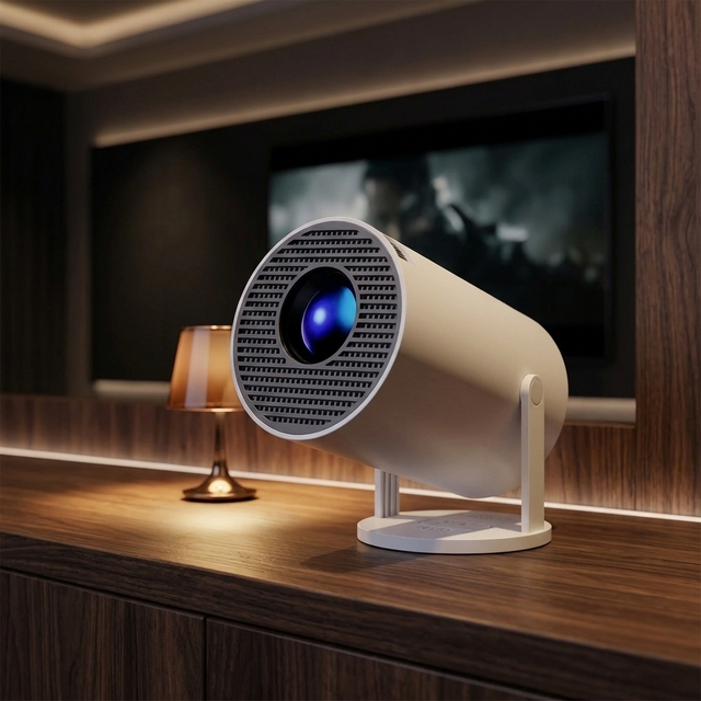 Junuo HY300 Pro+ Smart Mini LED Projector 8K 170 Lumens 720P Android 14 BT5.4 WiFi 6 Auto Keystone 3W Speakers Portable Home
