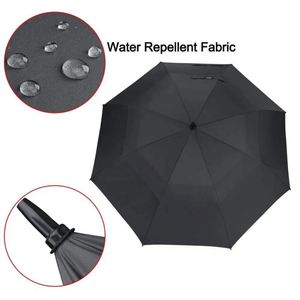 Luxury 190T Pongee Polyester Automatic Golf <b>Umbrella</b> <b>Windproof</b> and UV Proof with Custom Logo for Promotional Use - Product Image 4