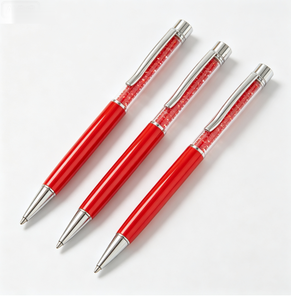 Stylo bille rotatif en métal incrusté de cristaux, multicolores, pour événements professionnels, cadeau promotionnel, papeterie. - Product Image 1