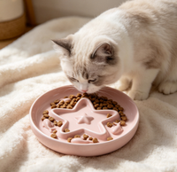 Bestcera - Gamelle en céramique anti-étouffement pour animaux de compagnie, pour une alimentation lente, plaque à lécher, gamelle pour animaux, gamelle pour chat résistante aux chutes, gamelle pour chat à alimentation lente