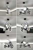 Lustre pour chambre d'enfants lustre de vélo led moderne pour enfants garçon fille chambre décor à la maison eyeshield cartoon inspiré lumière