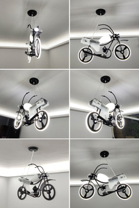 Lustre pour <span class=keywords><strong>chambre</strong></span> d'enfants lustre de vélo led moderne pour enfants garçon fille <span class=keywords><strong>chambre</strong></span> décor à la maison eyeshield cartoon inspiré lumière - Product Image 4