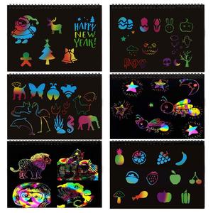 Papier à gratter arc-<span class=keywords><strong>en</strong></span>-ciel HUA, art créatif, carte colorée, <span class=keywords><strong>dessin</strong></span>, livre de peinture DIY, YF032 CN ZHE - Product Image 5