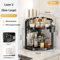Étagère d'angle murale en métal pour comptoir de cuisine, organisateur de rangement, support à épices, porte-bouteilles