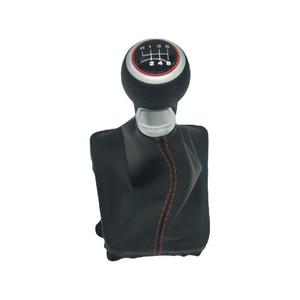 Funda de Piel para Palanca de Cambios de Audi A3 de 6 Velocidades con Costuras Rojas, Diseño Ergonómico - Product Image 4
