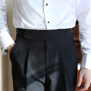 بدلة زفاف رجالية سوداء بصدر واحد وياقة شال ضيقة مكونة من قطعتين للعرسان - Product Image 6