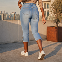 Jean slim respirant en denim délavé clair, taille haute élastique, à lacets, style décontracté pour femme européenne et américaine, collection automne