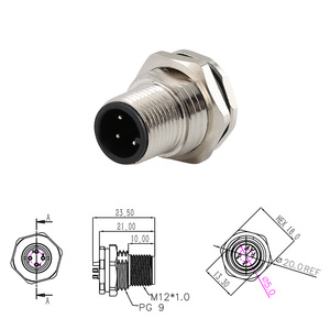 Công Nghiệp Cấp M12 Vỏ Kim Loại Hàng Không Kết Nối 2/3/4/5/6/8/12 Pin-Không Thấm Nước Nam Nữ Phía Trước Trở Lại Gắn Kết Ổ Cắm - Product Image 5