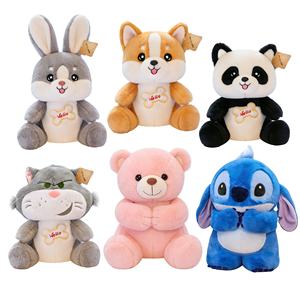 Jouet anti-stress personnalisable en coton durable, super doux, avec broderie de renard de dessin animé mignon, finition brillante, logo personnalisé, 36/45/55/70cm - Product Image 1