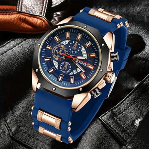 Reloj deportivo de pulsera para hombre <span class=keywords><strong>Shein</strong></span> - Lujo, cuarzo, correa de silicona, calendario, superventas transfronterizo, movimiento Seiko, ¡explosión de ventas en Temu! - Product Image 5