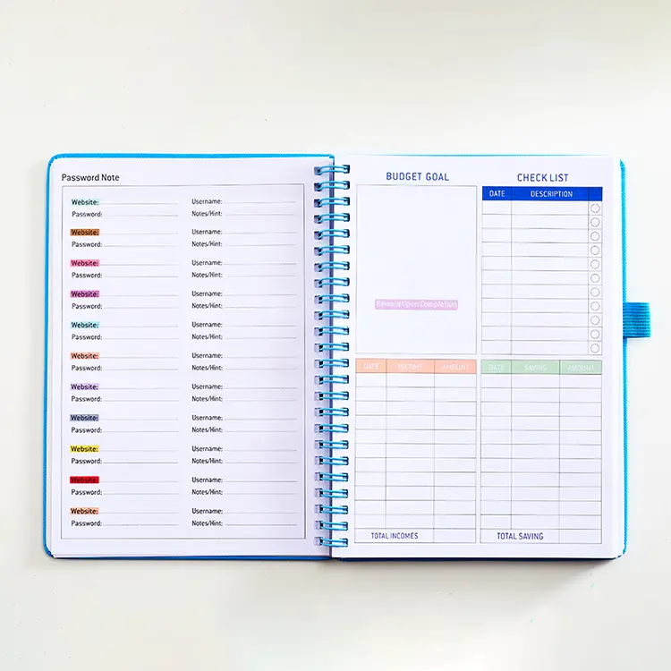 Cá nhân hóa A5 dây o da bìa cứng lót Intime Ngân Sách planners caderno Tạp Chí máy tính xách tay