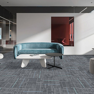 PET Carpet Tiles with Non-Slip No-Woven Backing Loop Pile <b>Puzzle</b> Pattern Modern Style Medium Pile Height for Commercial Use - Product Image 1
