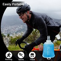 Bouteille d'eau pliable en TPU pour la course à pied, 150 ml, 250 ml, 500 ml, bouteille souple pliable pour le sport, bouteille pliable personnalisée avec logo