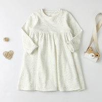 Vêtements pour bébés personnalisés à la mode, tissu en molleton français, robes pour filles, manches longues, robe pour filles à manches longues