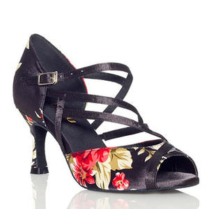 8600217 फैशन मुद्रित फूल महिलाओं बॉलरूम साल्सा लैटिन नृत्य जूते - Product Image 6