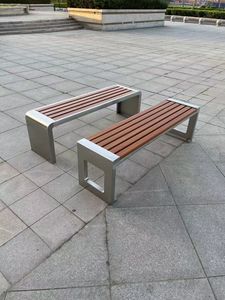 Buiten Vrije Tijd Dubbel Lange Bank Stoel Antiseptisch Hout Plastic Gepoedercoat Metalen Frame <span class=keywords><strong>Park</strong></span> Rij Stoel Drukbehandelde Natuur - Product Image 2