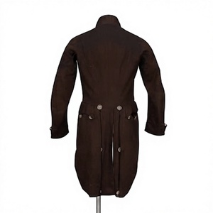 Brown Historical Tailcoat Men's Frock <b>Coats</b> <b>Longline</b> Button Front Period Costume Outerwear - Product Image 2