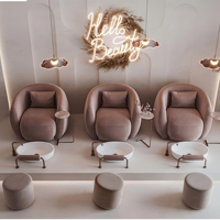 Fauteuil de pédicure en velours haut de gamme, station de pédicure complète sans tuyauterie, mobilier pour salon