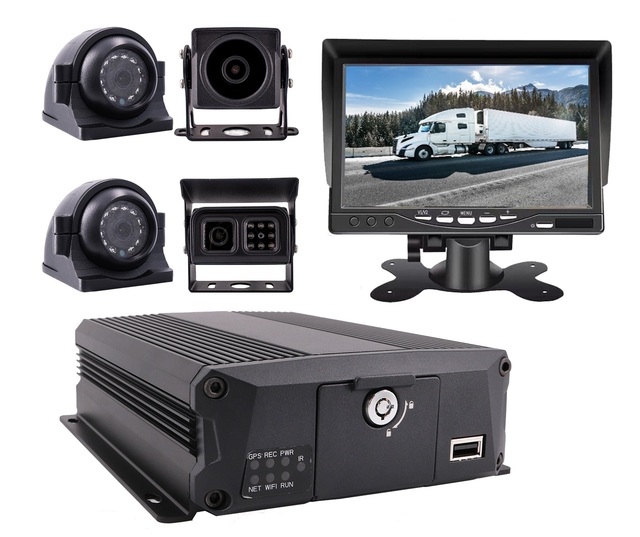 ODM/OEM 4 Channel 1080P Mobile Vehicle Truck DVR Kit with IR Waterproof Car Camera 7" IPS Monitor for Fleet Truck Van Bus