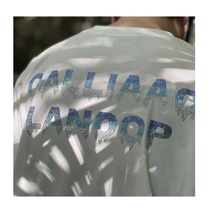 <span class=keywords><strong>T</strong></span>-<span class=keywords><strong>shirt</strong></span> Estive Personalizzate con Strass per Uomo, 100% Cotone, Magliette Oversize <span class=keywords><strong>Bianche</strong></span> con Decorazioni in Cristallo - Product Image 1