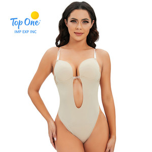 Top une robe dos nu sans couture minceur corps Shaper grande taille ventre ferme contrôle pantalon taille haute Shapewear body - Product Image 1