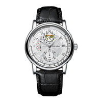 Montre à quartz pour homme Louie Juelen, mode simple, multifonctionnelle, aiguilles lumineuses, calendrier, cuir véritable
