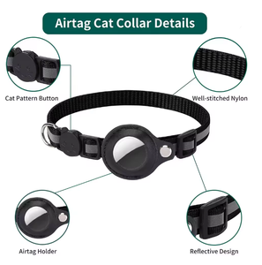 Collar para <span class=keywords><strong>Gato</strong></span> con <span class=keywords><strong>Airtag</strong></span>, Reflectante, con Hebilla de Seguridad, sin <span class=keywords><strong>Airtag</strong></span> de Apple, con Soporte y Campana para Gatos Hembra y Macho - Product Image 4