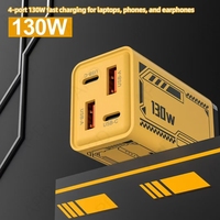 Großhandel EU/US/UK-Stecker 130W 4 Anschlüsse 2 USB+2 Typ-C PD QC3.0 Schnellladegerät OTP/OVP Umweltfreundlicher Elektrischer Netzadapter Kamera