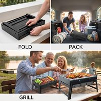 Barbecue portable pliable au charbon de bois pour la cuisson en plein air