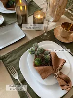Serviettes de table de Noël en lin brodées sur mesure, décoration de table personnalisée pour les fêtes, ensemble de serviettes de Noël, cadeau, vente en gros, OEM