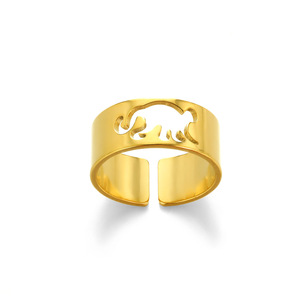 Nouvelle bague de niche européenne et américaine, spéciale, simple, créative, creuse, en acier inoxydable, motif petit animal, style punk, pour femme - Product Image 6